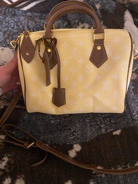 Yellow Monogram Top-Handle Women's Satchel